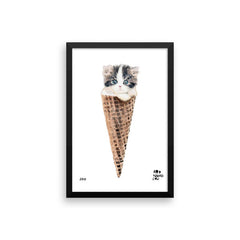 Kitten Cone Framed Print