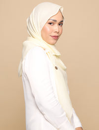 Herringbone Voile Tri Scarf - Pale Yellow