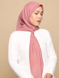 Herringbone Voile Square Scarf - Rose