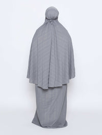 Crepe Telekung Set - Grey