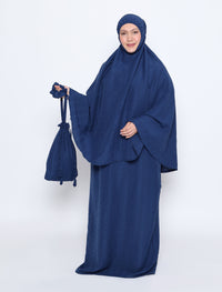 Crepe Telekung Set - Navy