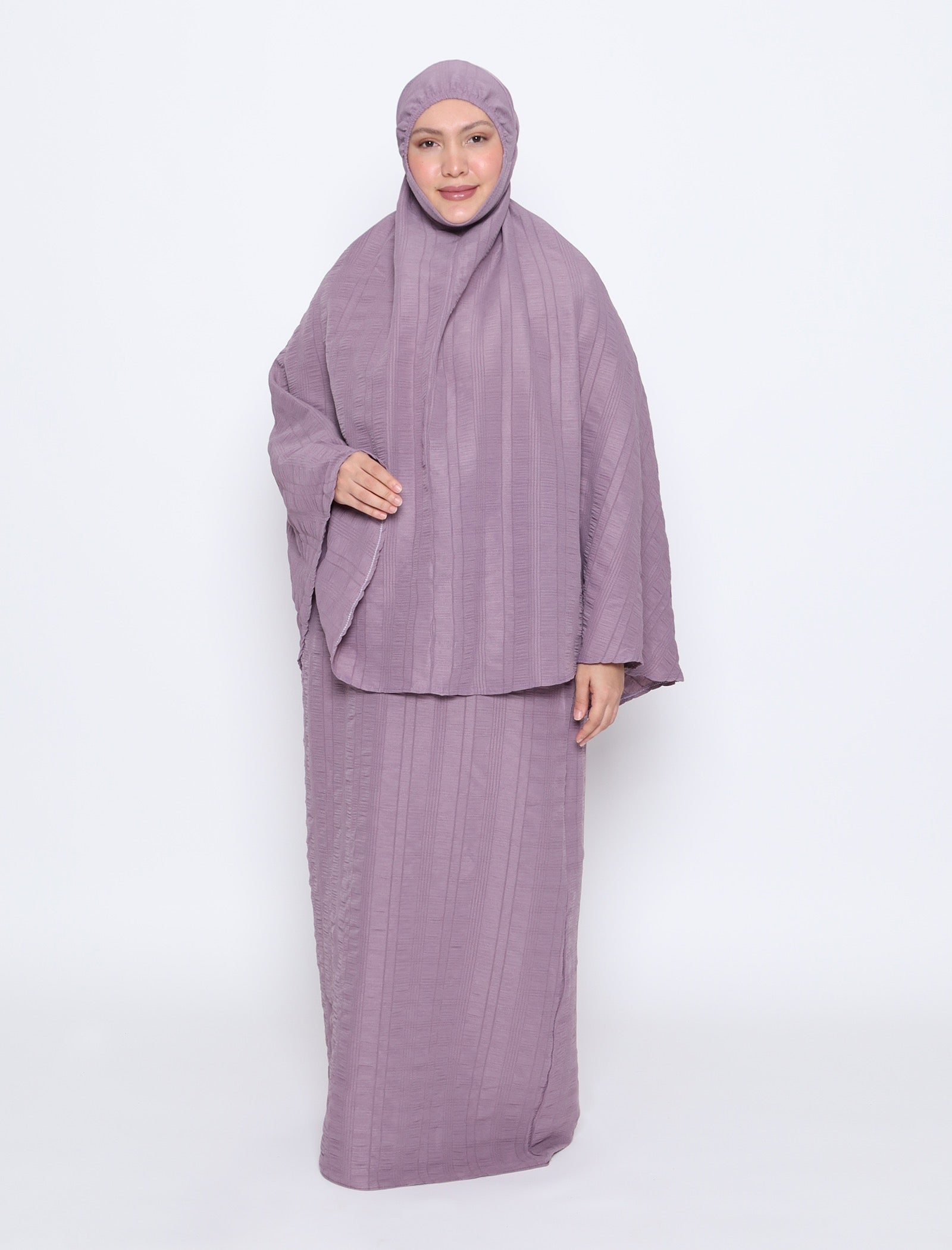 Crepe Telekung Set - Mauve