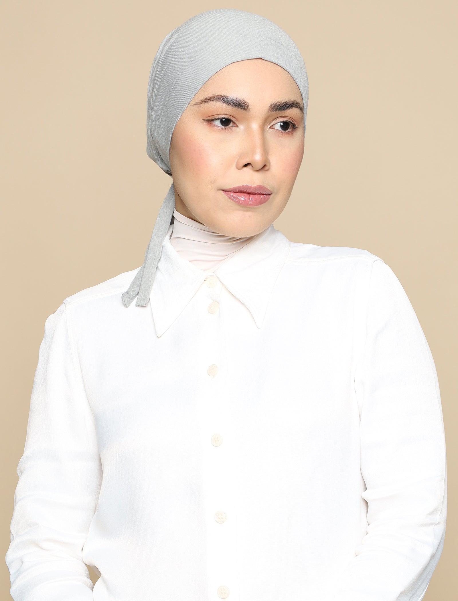 Bonnet Soft Jersey Underscarf - Light Grey