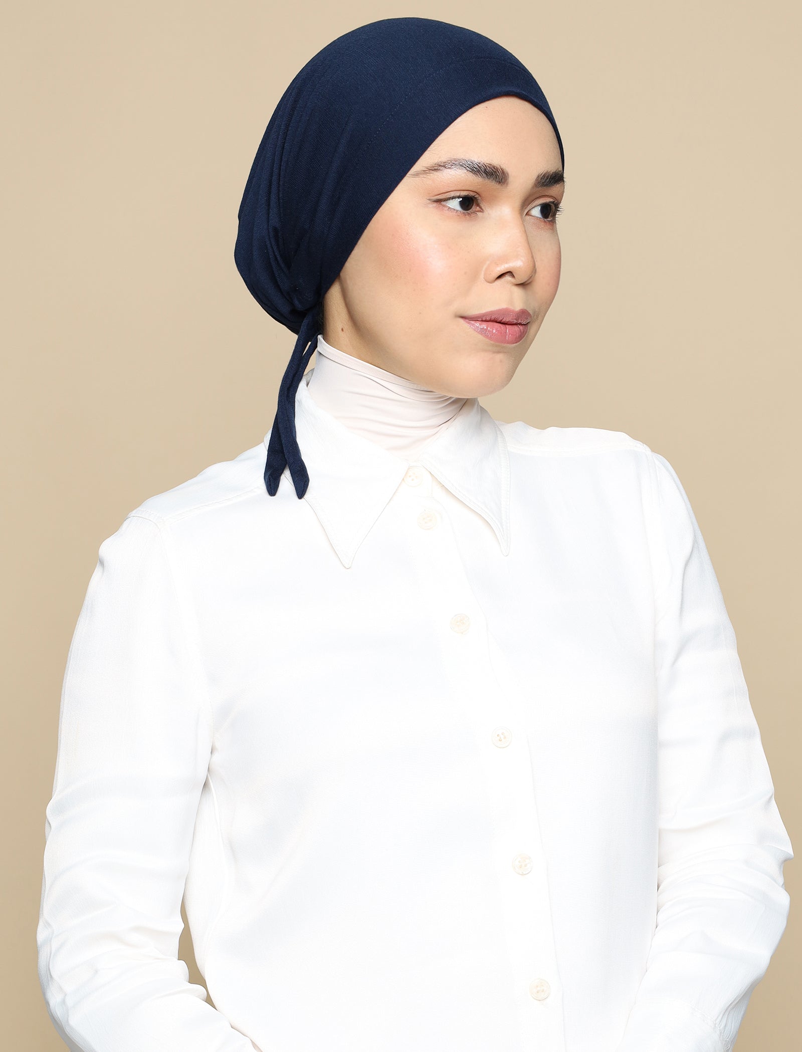 Bonnet Soft Jersey Underscarf - Navy