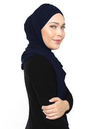 Lux Turban Chiffon Shawl - Navy