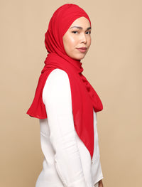 Lux Turban Chiffon Shawl - Red