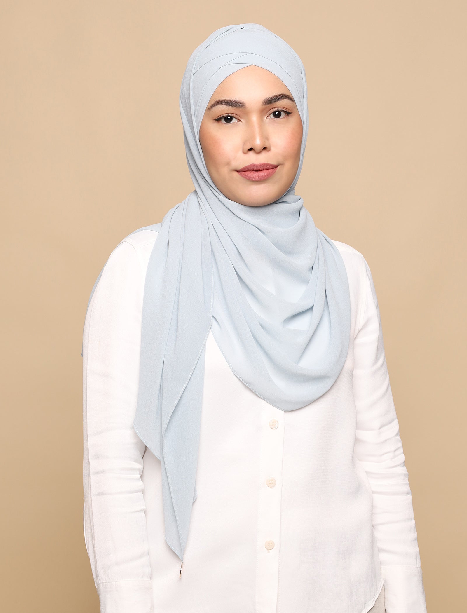 Lux Turban Chiffon Shawl - Silver Grey