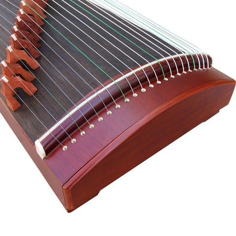 Exquisite Travel Size Red Sandalwood Guzheng Instrument Chinese Harp