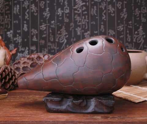 Professional Chinese Clay Flute Ancient Xun Instrument Mouthful Ocarina 10 Holes