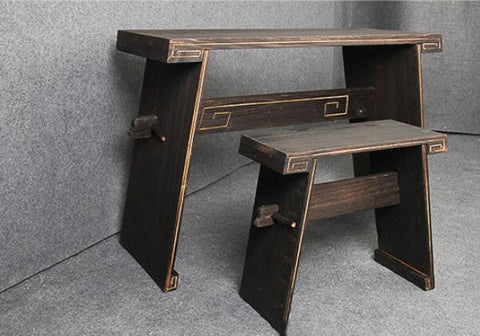 Detachable Paulownia Guqin Table & Stool with Sound Box