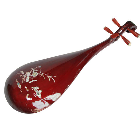 プロなシェル彫刻の紅檀製琵琶楽器中国リュートアクセサリー付販売