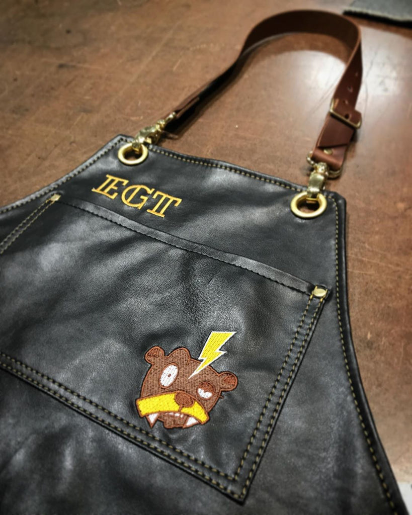 Custom leather apron