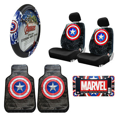 Licensed Official Captain America Car Truck Front Seat Covers