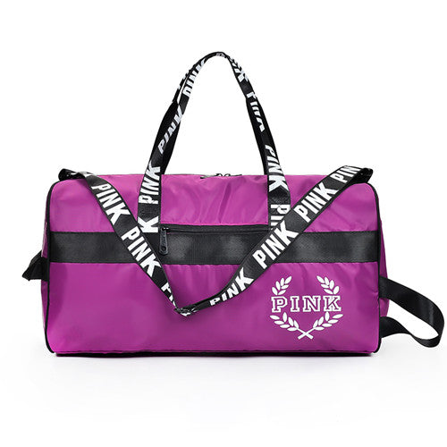 purple gym bag