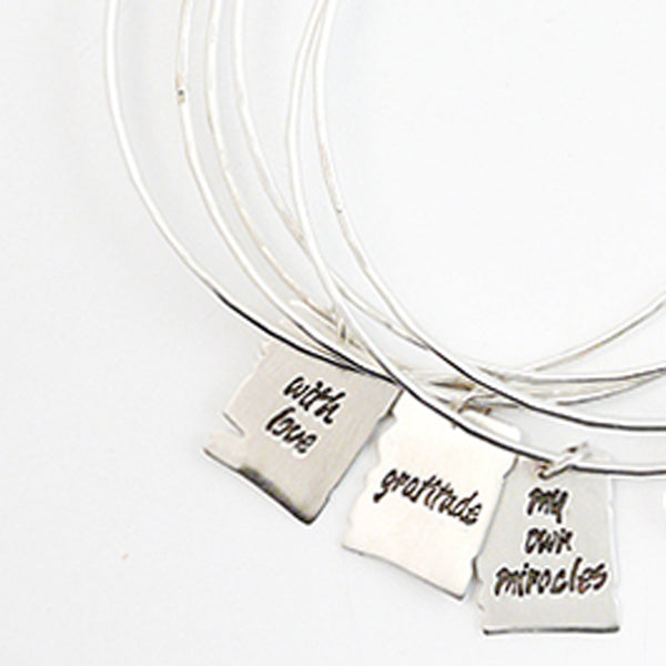 Inspirational quotes Sterling Silver Bangles