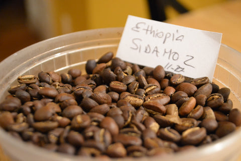 Sample coffee from Ethiopia