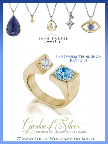 Jane Bartel Fine Jewelry Trunk Show at Garden of Silver in Westhampton Beach, Long Island, Hamptons, New York.