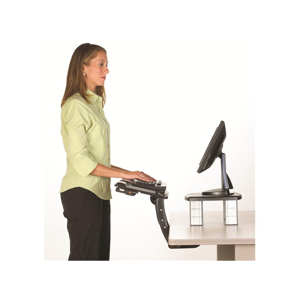 sit stand adjustable keyboard tray