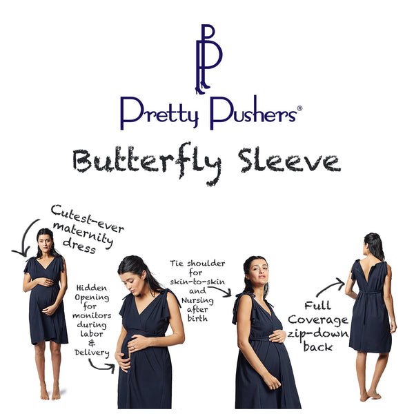 Maternity, birth, and nursing dress by Pretty Pushers