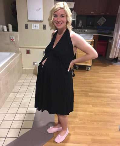 VBAC in a pretty pushers labor gown