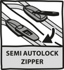 Semi-autolock zippers