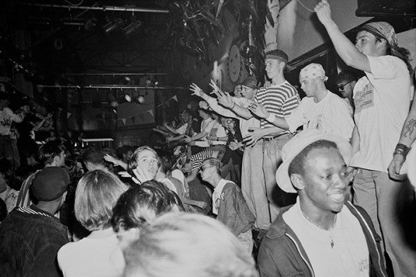 Shaun Ryder performs with The Happy Mondays at The Hacienda, 1989