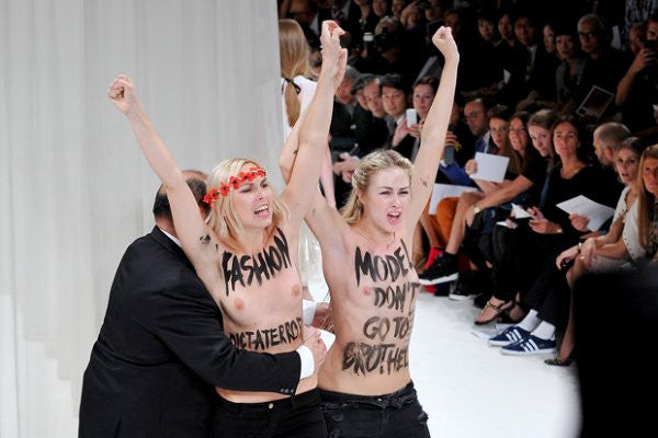 Femen protesters storm the Nina Ricci show, 2013