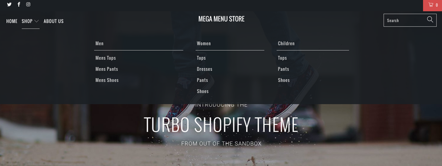 Mega menu in Shopify