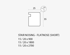 stair nosing - flatnose (short)