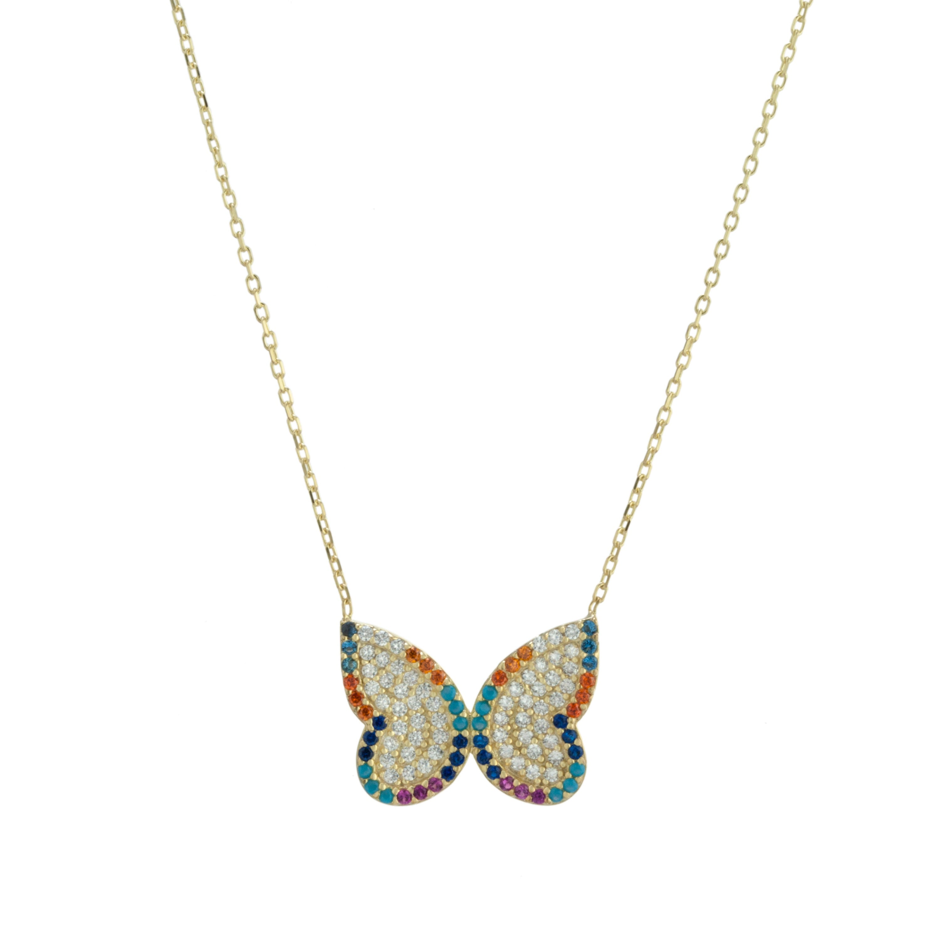 colorful butterfly necklace