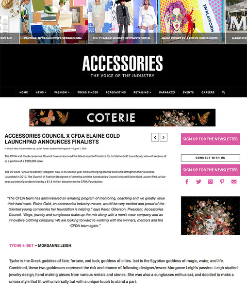 CFDA, Morganne Leigh, Elaine Gold Launch Pad, Eyewear Fashion, Eyewear News, Accessories, Tyche & Iset Eyewear, Fashion, Accessories Council