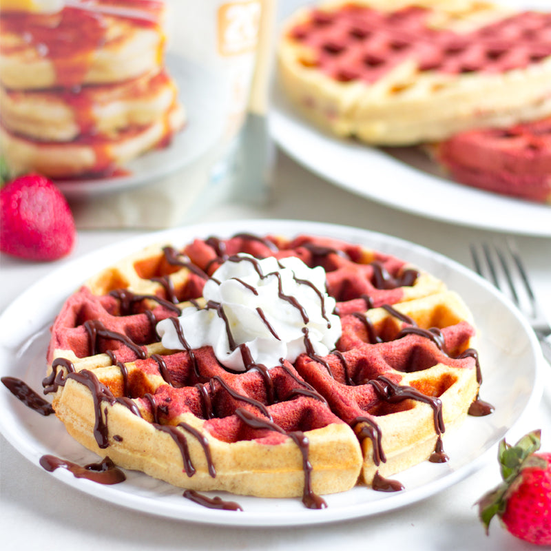 Red Velvet Marbled Waffles