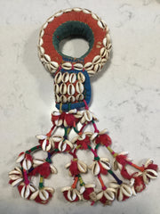 RABARI TRIBAL IDANI (head pad) hand-stitched and covered in traditional, symbolic, ceremonial cowrie shells. Rann of Kutch, Gujarat, India