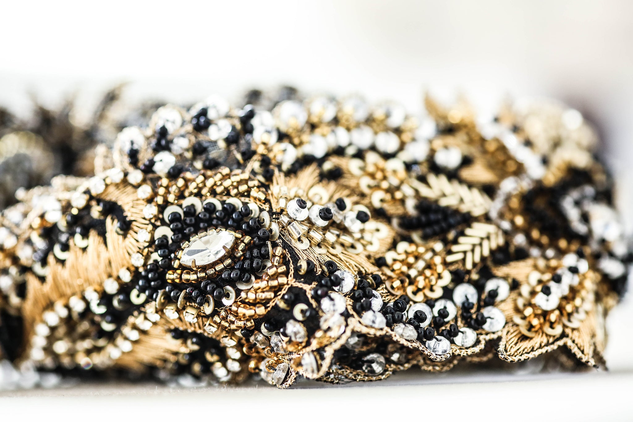 Black and Gold Wedding Dress Belt 