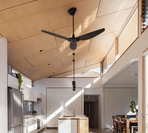 ceiling fan and pendant lights