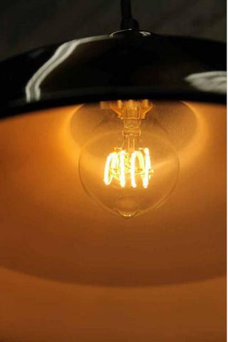 Australian first soft filament LED bulb. Dimmable. Four loops in LED filament bulb. For pendant light or on a string of festoon lights