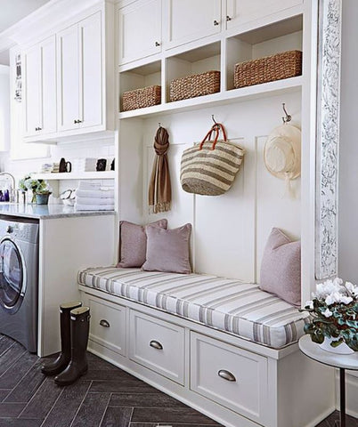 Design a place to rest. Instead of making your laundry room strictly for utility, why don’t you utilize small corners as a haven to rest in-between chores