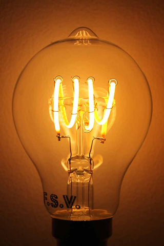 LED Bulb - Quad Loop Round LED Filament Bulb 4W 2200K ideal for cafe lighting, bedroom lighting, home lighting, restarurant fitouts