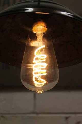 LED Bulb - Teardrop Spiral LED Filament in bakelite shade use for kitchen lighting, bedroom lighting.