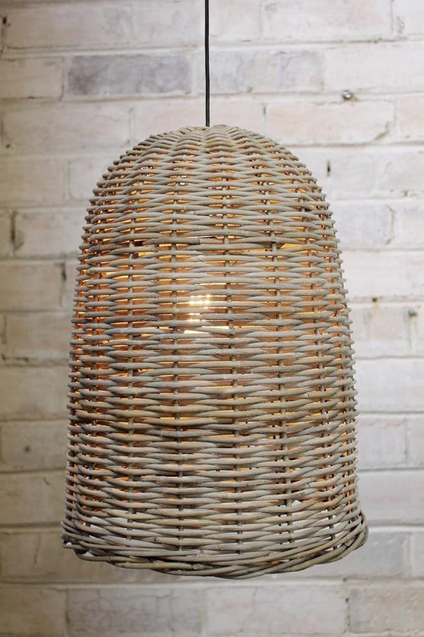 brown wicker light shade