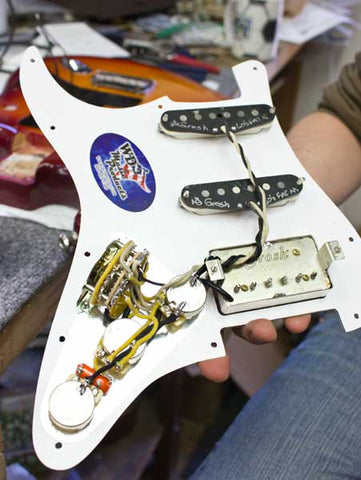 Pickguard assembly back and wiring Grosh pickups
