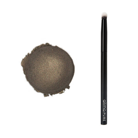 Alima Pure Luminous Shimmer Eyeshadow in Flashback and Alima Pure Contour Shadow Brush