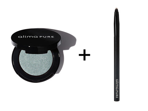 Alima Pure Pressed Eyeshadow in Cosmic and Ultra-Fine Liner Brush