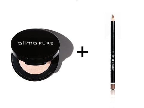 Alima Pure Pressed Eyeshadow in Isla and Natural Definition Brow Pencil