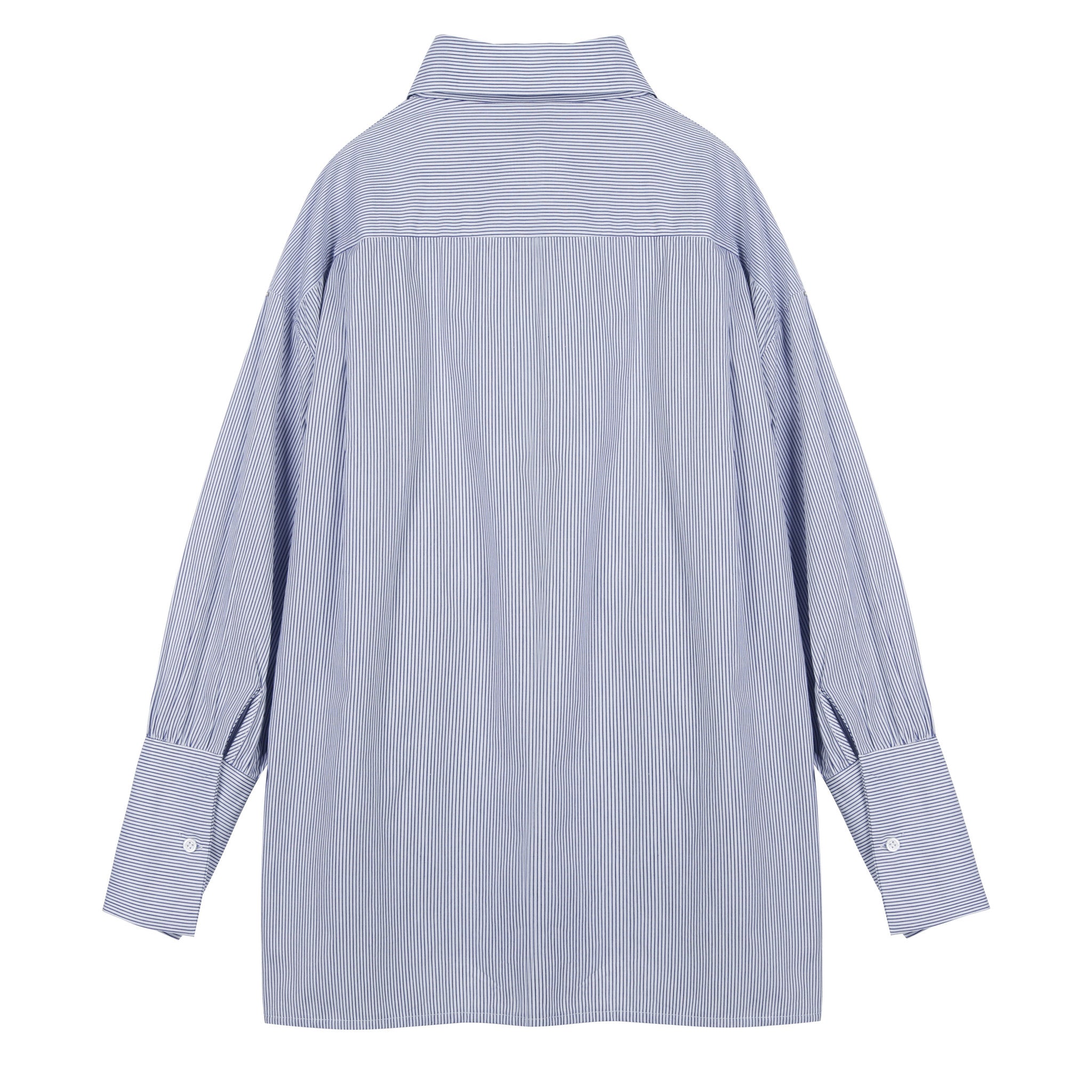 Tie Front Button Cuff Shirt - Indigo