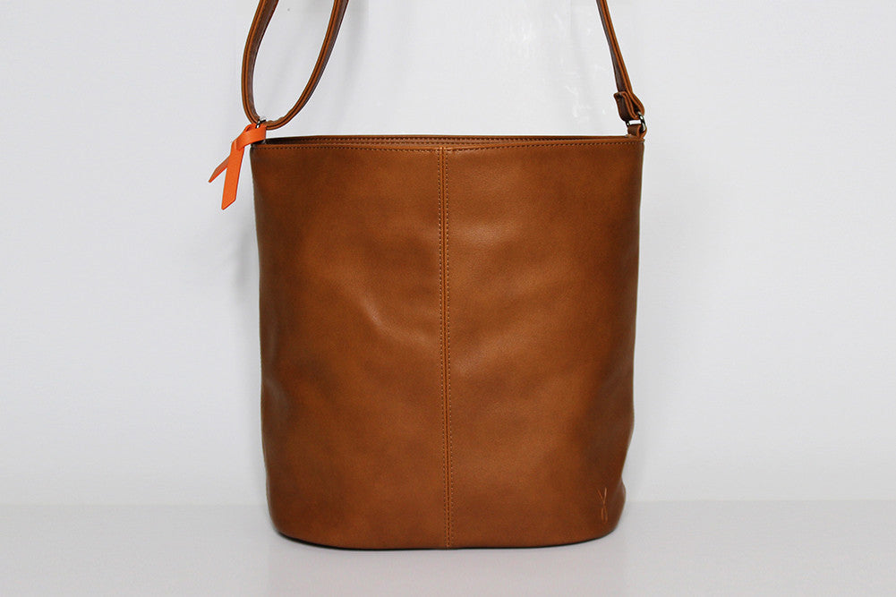 Minimal Orange-brown Bucket Bag