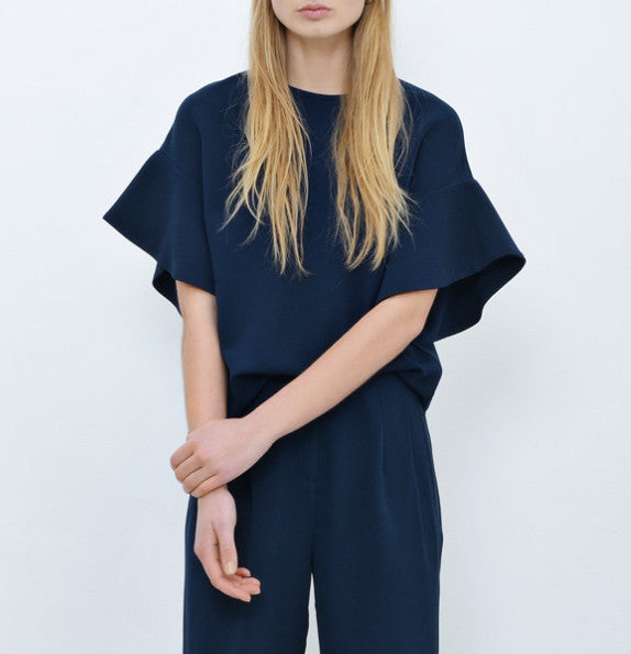 Edith crepe top midnight