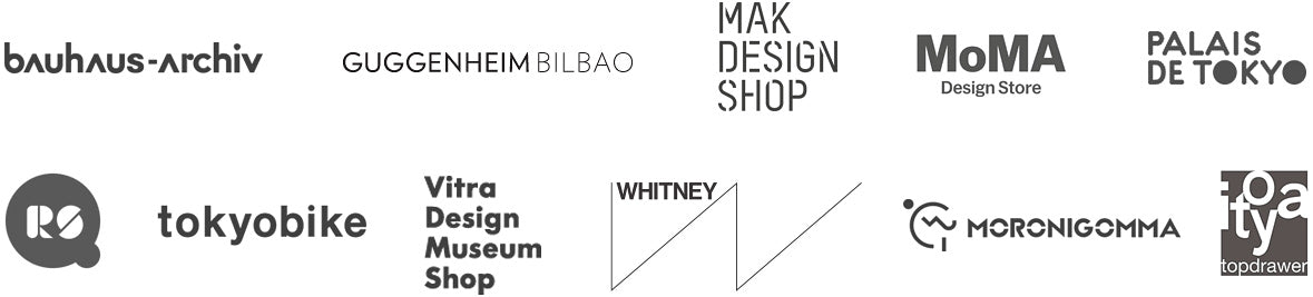 Notabag Retailers: Bauhaus-Archiv, Guggenheim Bilbao, MAK Design Store, MoMA Design Store, Palais de Tokyo, RS Barcelona, Tokyobike, Vitra Design Museum Shop, Whitney Museum, Moronigomma, Topdrawer Shop