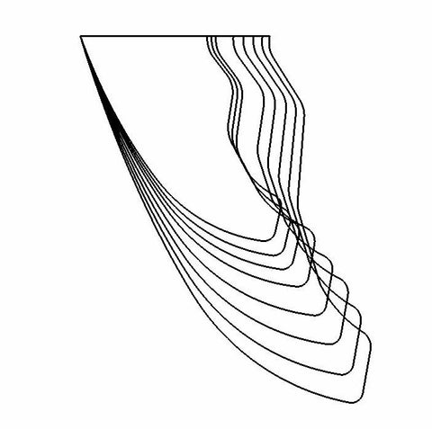 2D profile template windsurfing fin