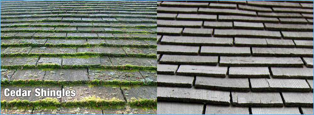 Cedar Shingles Clean Up with Rapid Application or Wet & Forget